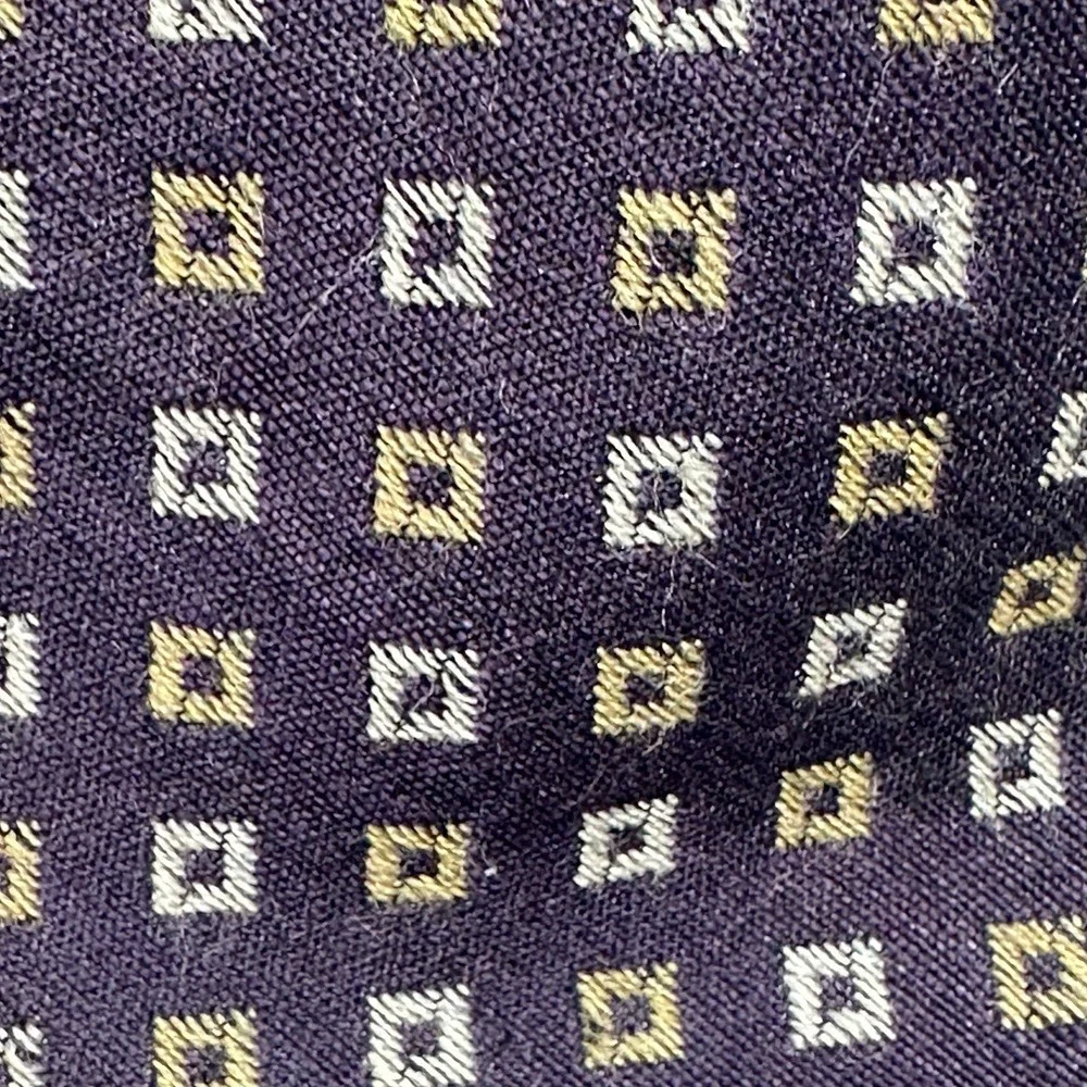 Vintage Gap Premium Neckwear Purple‎ Geometric Pattern Wool Silk Blend NOTE